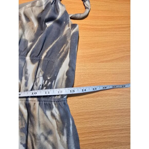 Banana Republic Womens Sz 4 Dress Blur Pattern Gray twisted straps V-Neck - Picture 4 of 12